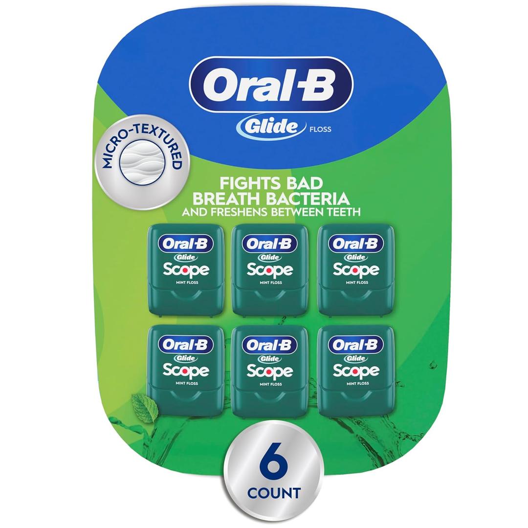 Oral-B Glide Dental Floss, Scope Flavor, 40m (Pack of 6)