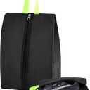 4 Pack Smell Proof Shoe Bag for Travel Water-resistant Odor Cleat Bag Absorbing Lightweight Golf Soccer Shoe Storage Organizer Pouch with Zipper for Gym Sports Travel Work(Black)
