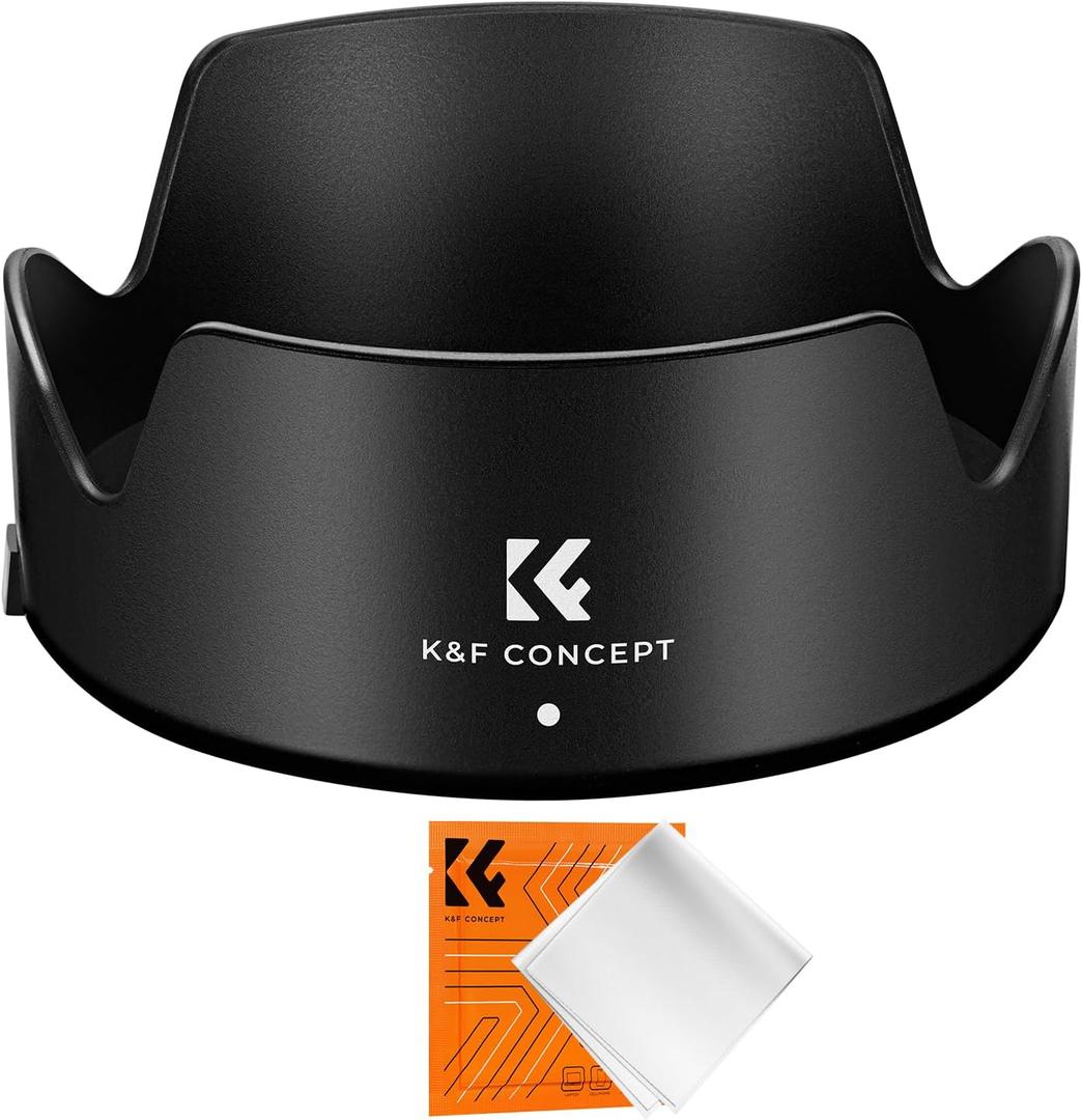 K&F CONCEPT Lens Hood Compatible with Canon RF 24-105mm F4-7.1 is STM, EF-S 18-135mm f/ 3.5-5.6 is USM Lens, Reversible Snap on Camera Lens Shade Replacement of EW-73D Hood