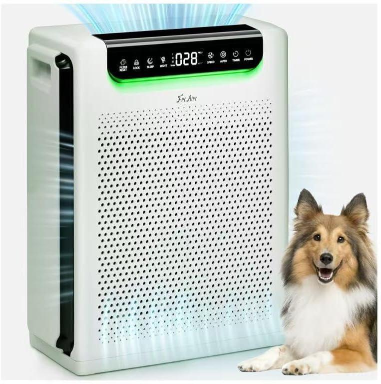 Air Purifiers for Home Large Room, Cover Up to 2600 Ft with Washable Filters, Powerful Turbo Mode, PM2.5 Air Quality Display, 22dB Sleep Mode, Air Cleaner for Pets Hair, HAP607, Greenish White