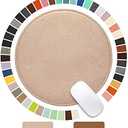 PU Leather Mouse Pad With Stitched Edge Micro-Fiber Base - Non-Slip Waterproof for Computers, Laptop - Round 9 x 9 Inch (Champagne Gold)