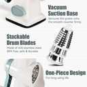 KEOUKE Rotary Cheese Grater Hand Crank White - Shredder Slicer Grinder 3 Stainless Steel Blades, Stable Suction, Labor-Saving Handle, Safe Kitchen Tool for Cheese, Vegetable, Nuts, Chocolate