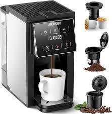 AIRMSEN Grind & Brew Coffee Maker with Builtin Grinder (2026 Model)  SingleServe, Compatible with KCup Pods & Ground, 1000W Fast 614oz Brewer, Descaling Alert, Touchscreen & 50oz Removable Tank