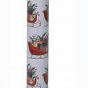LaRibbons Christmas Wrapping Paper Jumbo Roll with Red Pom Pom, Classic Sled Design Gift Wrap Set for Christmas, Holiday, Party Celebration, 30 Inch X 40 Feet (100 sq. ft. ttl.)