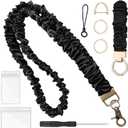 18.5" Breakaway Scrunchie Lanyard with 6.3" Keychain Wristlet - Stretchy Teacher Lanyards for ID Holder and Keys, Safety Neck Strap, Office Gift