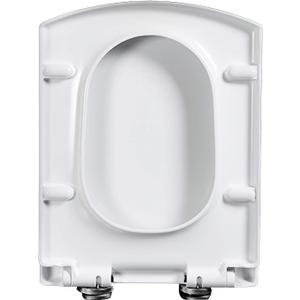 Toilet Seats Multifunctional Quiet Close PP Material Rectangle Type Thicken Mute Slow Down Detachable Bathroom Accessories Fits All Regular Toilet Bowls, White