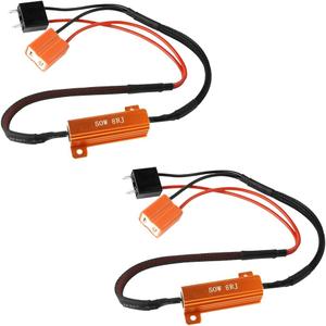Car H7 LED Load Resistor Kit, 2PCS 50W 6ohm Vehicle Headlight Anti Flicker Error Decoder, Automotive Fog Lights Warning Canceller Resistor Adapter, Universal for SUV RV Truck