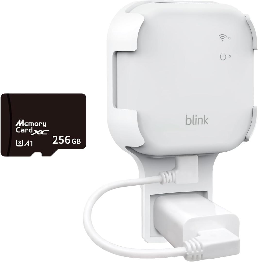 256GB MicroSD Card & Wall Mount for Blink Sync Module XR with Short Cable Declutter, Save Space, and Effortlessly Enhance Security(1 Pack)