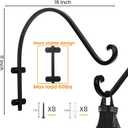 2 Pack Plant Hangers Outdoor, 16 Inch Hanging Basket for Plants Outdoor Brackets, Heavy Duty Plant Hanger Bracket with 80lbs Weight Capacity for Hanging Baskets,Bird Feeders,Lanterns and Wind Chimes