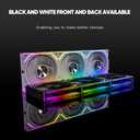 PC Fan JM-V2 RS 120 Infinity Mirror Module Daisy-Chain ARGB Fan 120mm Triple Pack Suitable for Computer Case & 360mm AIO Cooler (White)
