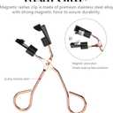 Magnetic Eyelashes Applicator Helper Tool, Magnetic False Eyelashes Clip, Easily Apply Magnetic Eyelash Curler Partner Without Eyeliner (Gold)