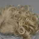 ANOGOL Hair Cap+ 13 * 1 Middle Part Light Blonde Lace Front Wig Synthetic Hair Short Curly 613 Blonde Bob Wigs Glueless Natural Hairline For Women