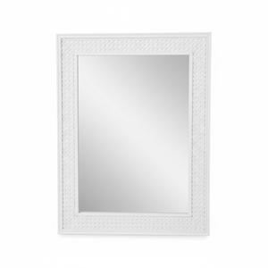 White Wood Effect Framed Wall Mirror, 16x20 Rectangle Mirror, 1/8" Anti-desilvering Tempered Glass, Sustainable& Sturdy Frame, Anti-Rust, HD Reflection &3min Fast Setup for Bathroom Living Room