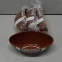 Qinyoung 4 Pack Football Serving Bowls Set 8 Inch Snack Bowls for Football Game Day Party Reusable Resin Serving Tray Dishes for Chips Popcorn Candy and Sports Themed Birthday Party Decorations