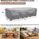 Mrrihand Heavy Duty Patio Furniture Covers, Outdoor Furniture Covers Waterproof Sectional Sofa Set, Patio Table and Chair Set Cover 98" L78" W30" H,Grey