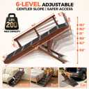 XL Dog Ramp for Bed - 18” Wide, Side Rail, Non-Slip Rubber Surface 47.24" Long, 6 Adjustable Heights, Gentle Slope, Foldable Pet Ramp for Small Large Senior Dogs to Get on High Couch/Car, Holds 200lb