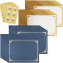SUNEE 75pcs Certificate Kit, 25pcs Navy Blue Certificate Holders & 25pcs Letter Size Certificate Papers & 25pcs Gold Foil Award Seals for Diploma, Award, Accomplishment