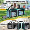 Petskd Portable Double Cat Carrier with Litter Box for Multiple Cats 2in1 Car Travel Carriers 36x17x17in Dual Large Cat Carrier with Safety Locking Zippers for Long Distance Travel