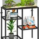 YBING Fish Tank Stand 20 Gallon Aquarium Stand Aquarium Turtle Tank Reptile Tank Stand with 3-Tier Small Metal Shelf Black