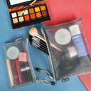 6 Pack Mesh Cosmetic Bags, Nylon Makeup Pouches with Zipper for Home Office Purse Diaper Bag (Grey)