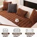 Couch Cover for Dogs Washable, Fuzzy Pet Couch Covers for 3 Cushion Sofa Pet Friendly, Non-Slip Sofa Couch Cover Protector Mat (59in, Coffee)