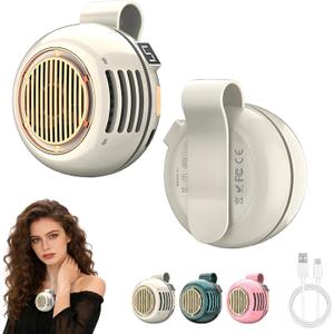 Portable Silent Mini Bladeless Fan Clip On, 5 Speeds 360 Rotatable Clip on Fan for Shirt & Waist, USB Rechargeable Small Fans Portable, 2026 New Whirlwind Fans for Outdoor/Travel/Office, White