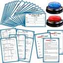 Christian Bible Family Feud Game with 2 Buzzers,Religious Trivia Quiz Card Game for Church Groups,Easter Parties,Team Building & Family Game Night