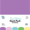 PA Paper Accents Stash Pack Cardstock Pack 8.5" x 11" Tea Party, colored cardstock paper for card making, scrapbooking, printing, quilling and crafts, 65lb., 40 pieces