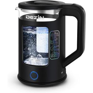 Dezin Electric Kettle with Keep Warm Function, BPA Free Window-Glass Double Wall Design Electric Tea Kettle, Bicolor LED, 1.5L Hot Water Kettle with Auto Shut-Off and Boil Dry Protection Tech (Black)