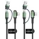 240W USB C Cable 2-Pack, 10FT USB C to USB C Fast Charging Cable, 90 Degree Right Angle Braided USB C Cord for MacBook Pro/Air, iPhone 16/17 Pro Max, iPad Pro, Samsung S25/S24, Laptop, Tablet