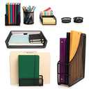 Simply Genius (8 Piece Mesh Desk Organizer Set with Pencil Holder, File Organizer, Paper Organizer for Office Supplies