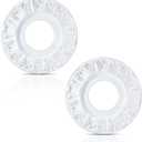 2 Pieces Ceiling Medallion Molded White PU Ceiling Medallions for Light Fixtures Cover Decorative Plate for Replacement Canopies Home Chandelier Fans 10"OD x3.5"ID