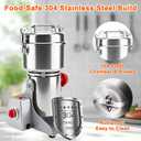 Electric Grain Mill Grinder 1000g, Commercial Grade 304 Stainless Steel High Speed Spice Grinder, Superfine Powder Grinder for Flour, Grain, Coffee Beans, Herbs, Spices & Nuts