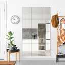 TRAHOME Wall Mirror Tiles, 16"x12"x12PCS Full Length Home Gym Mirror for Garage, Bedroom, Living Room, Over The Door