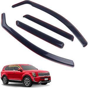 in-Channel Rain Guards 4-Piece Compatible with 2020-2025 Kia Telluride Window Visors Side Window Deflectors Vent Visor Shield Shade