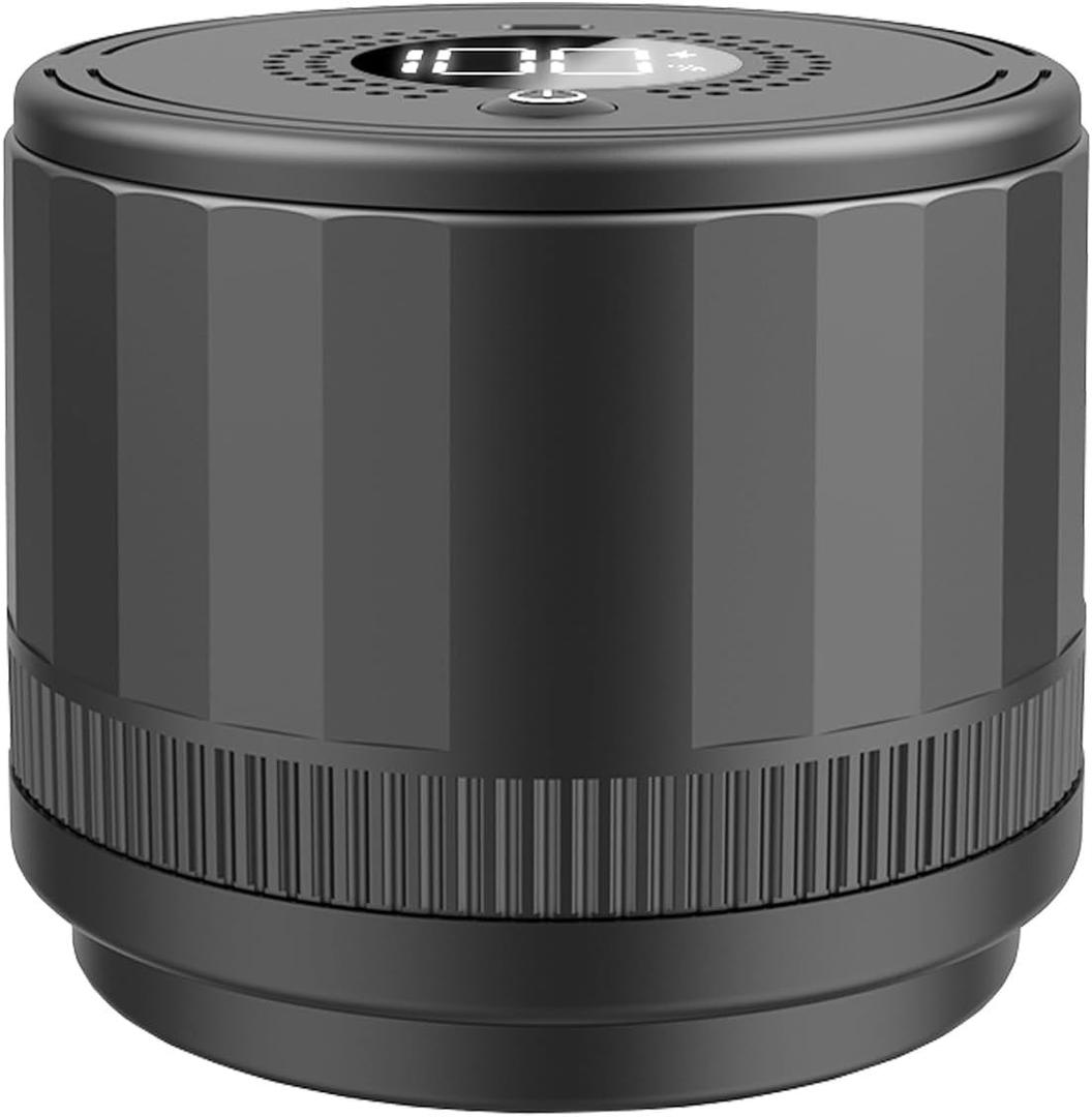 Electric Mason Jar Vacuum Sealer, Black, Two-Part Design for Wide 3.39-inch and Regular 2.75-inch Mouth Jars, Automatic Food Storage System