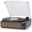 Vinyl Record Player with Speakers Vintage Turntable for Vinyls Records Belt-Driven Turn Table Support 3-Speed, Wireless Playback, Headphone, AUX-in, RCA Line LP Phonograph for Sound Enjoyment (Black)