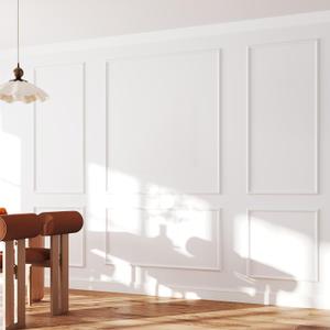 Peel and Stick Wall Molding Kit Set of 6 Frames, Premade Wainscoting Panels for Interior Wall Decor, Molding Trim for Living Room Bedroom Corridor Home Accent Walls Panel