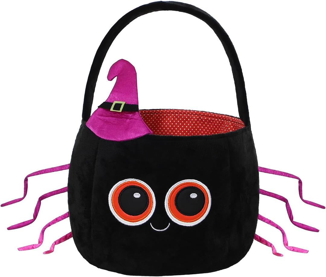Halloween Trick or Treat Bags Candy Basket Tote, Gift Bucket for Halloween Party Favor Supplies (Spider)