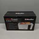 Mueller UltraToast Stainless Steel Toaster 4 Slice  Extra-Wide 1.6" Slots for Artisan Bread, Bagels & Frozen Waffles, 6 Browning Levels, LED Display, Cancel/Defrost/Reheat, Removable Crumb Tray