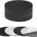 20-Pack Lamp Base Felt, 4.5 Inch Dia. 2mm Thick Self Adhesive Round Fabric Felt Pads for Lamp/Furniture/DIY, Non-Slip Fiber Backed Patch Circles with Adhesive Backing [Black]