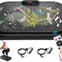 Vibration Plate Exercise Machine, Vibrating Plate for Lymphatic Drainage with 240 Adjustable Speeds, Full Body Vibration Plate Fitness Platform for Weight Loss, Bluetooth Music, Women and Men