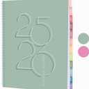 Rileys Academic Planner 2025-2026, Daily, Weekly & Monthly Planner, July 2025 - June 2026, Student Notes Pages, Twin-Wire Binding, Weekly Agenda for School & Work (8.5 x 11-Inches, Green, Deco)