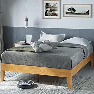 Zinus Moiz Deluxe Wood Platform Bed Frame, Wood Slat Support, No Box Spring Needed, Easy Assembly, Natural, Queen
