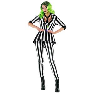 Morph Womens Black And White Striped Suit Sizes S-3XL, Halloween Costumes For Womens Halloween Costume, 3XL