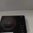 1800W Portable Electric Stove, 110v Electric Burner with Carry Handle Hot Plate, Ceramic Infrared Single Burner Cooktop, Touch & Knob Control Timer, Safety Lock (Black)