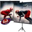 Elite Screens Tripod Lite Wall Series, 2in1 Portable Projector Screen Dual Tripod Stand/Wall Mount Indoor/Outdoor 50-INCH, 1:1 w/Carrying Bag, US Based Company- T50SW, Black