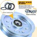 753-08171 Idler Pulley Kit Replaces 756-04129B 756-04129C 753-08068A 12675 for Cub Cadet 50" RZT54 RZT50 RZT42 LTX1050 LTX1045 LTX1040 LT1500 LT1045 Craftsman LT2000 Troy Bilt 42" Tractors