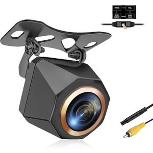 1080P Backup Camera for Car, 3MP 170 AHD CVBS Universal Rear View Camera with Night Vision & 4 Modes,12-24V, IP68K, Guide Line, Mirror/Normal Switch,Rear/Front/Side cam for car,SUV,truck, large truck