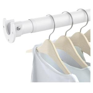 Closet Rods for Hanging Clothes, 17 to 84 Inch Heavy Duty Stepless Adjustable Closet Hanging Rod, 1.3 Inch Diameter Metal Closet Rod for Wardrobes Laundry Bedroom RV, White